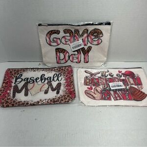 Baseball Themed Pouches Set